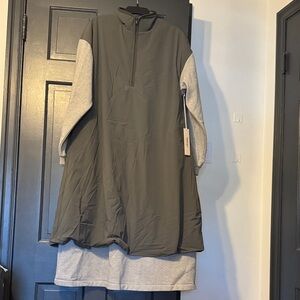 Fear of God Essentials Gray and anorak pullover dress with nylon shell NWT